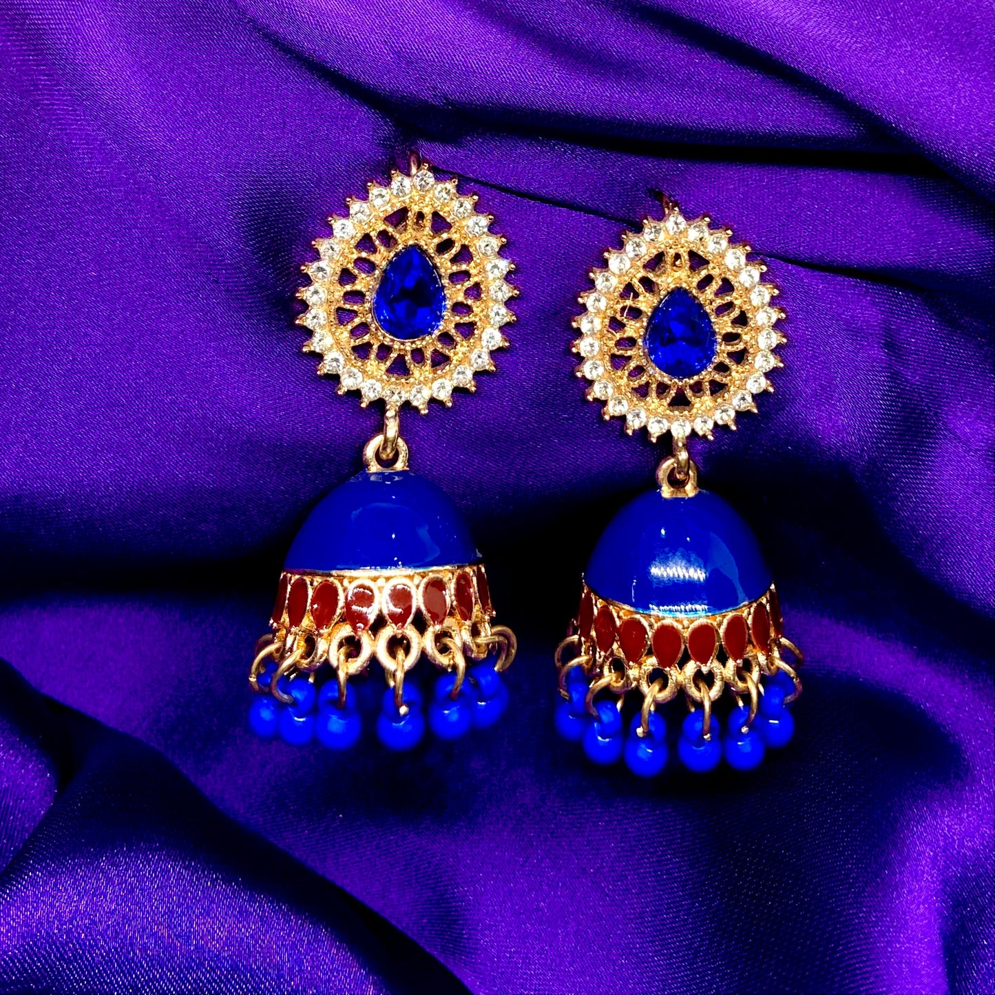 Radiant Multicolor Gem Jhumkas